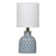 Blue Ceramic Patterned Mini Table Lamp with Shade, 12.5"