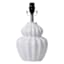 White Ceramic Double Gourd Ribbed Small Lamp, 13.5"