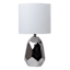 Crosby St. Silver Ceramic Geode Small Table Lamp with Shade, 19.5"