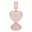 Pink Heart Glass Candle Holder, 8"