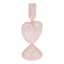 Pink Heart Glass Candle Holder, 8"