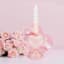 Pink Heart Glass Candle Holder, 8"