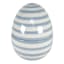 Homespun Easter Blue & White Striped Ceramic Egg Jar, 6"