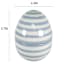 Homespun Easter Blue & White Striped Ceramic Egg Jar, 6"