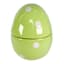 Homespun Easter Green & White Polka Dot Ceramic Egg Jar, 6"