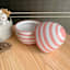 Homespun Easter Pink & White Striped Ceramic Egg Jar, 7"