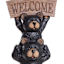 Stacked Welcome Bear Outdoor Garden Statue, 19.5"