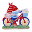 Sunny Club Gnome On Bicycle Outdoor Garden Statue