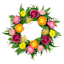 Ranunculus & Powder Puff Spiral Vine Wreath, 22"