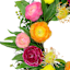 Ranunculus & Powder Puff Spiral Vine Wreath, 22"