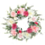 Dahlia, Mini Rose & Fern Grapevine Wreath, 24"