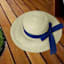 Willow Crossley Straw Garden Hat with Blue Ribbon