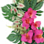Pink Orchid with Mixed Tropical Leaves Wreath, 24"