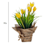 Yellow Tulips in Flax Fabric Bag, 8"
