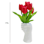 Red Real-Feel Tulips in Hand Shaped Ceramic Pot, 12"