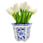 10IN WHT REAL-FEEL PU TULIP ARRANGEMENT
