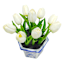 10IN WHT REAL-FEEL PU TULIP ARRANGEMENT