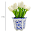 10IN WHT REAL-FEEL PU TULIP ARRANGEMENT