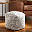 Honeybloom Black & Cream Pouf