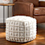 Honeybloom Knots Cream Pouf