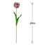Willow Crossley Purple Soft Touch 4-Layer Parrot Tulip Floral Stem, 28"