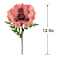 Willow Crossley Pink Soft Touch Poppy Floral Pick, 12.5"