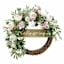 Hello Spring Pinks Roses & Leaves Floral Wreath, 24"