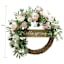 Hello Spring Pinks Roses & Leaves Floral Wreath, 24"