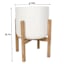 Bay White Metal & Wood Planter Stand, Medium