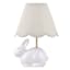 Providence White Ceramic Bunny Lamp with Scalloped Shade, 17.7"