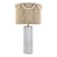 Distressed Ribbed Medium Table Lamp with Natural Rope Beaded Shade, 27"