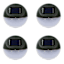 Set of 4 2-Lumen Solar Black Circle Deck Light