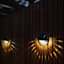 Set of 4 2-Lumen Solar Black Circle Deck Light