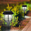 6-Pack 8-Lumen Solar  Black Caged Pathway Lights