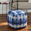 Ty Pennington Shyloh Shibori Print Pouf, Blue