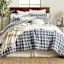 Honeybloom 3-Piece Blue Plaid Flannel Printed Cotton Comforter Set, King