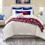 Providence 3-Piece Red Cotton Jacobean Pin Dot Jacquard Coverlet Set, King