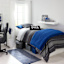 3-Piece Black Collegiate Stripe Printed Duvet Set with Insert, Twin/Twin XL