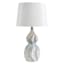 Blue Reactive Glaze Ceramic Medium Table Lamp with Shade, 25"