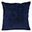 Crosby St. Navy Blue Geo Quilted Velvet Throw Pillow, 18"