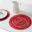 Providence Round Red Boucle Placemat, 15"