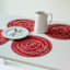 Providence Round Red Boucle Placemat, 15"