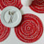 Providence Round Red Boucle Placemat, 15"