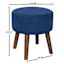 Emmy Stool with Wooden Legs, Navy Corduroy