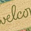 Welcome Floral Border Coir Mat, 18x30