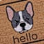 Hello Frenchie Coir Mat, 18x30