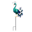 Blue Metal Peacock Yard Stake, 30"