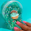 Original Squishmallows Ready-Made Glitter Slime, Maya the Ice Cream, Chocolate-Scented Slime, 3 Fun Slime Add-Ins