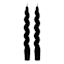 2-Pack Black Twisted Taper Candles, 8"