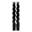 2-Pack Black Twisted Taper Candles, 8"